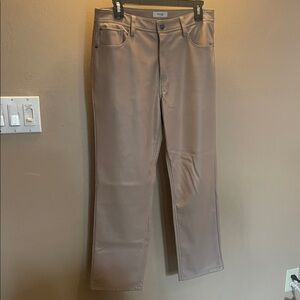 Women's Faux Leather Taupe Jeans